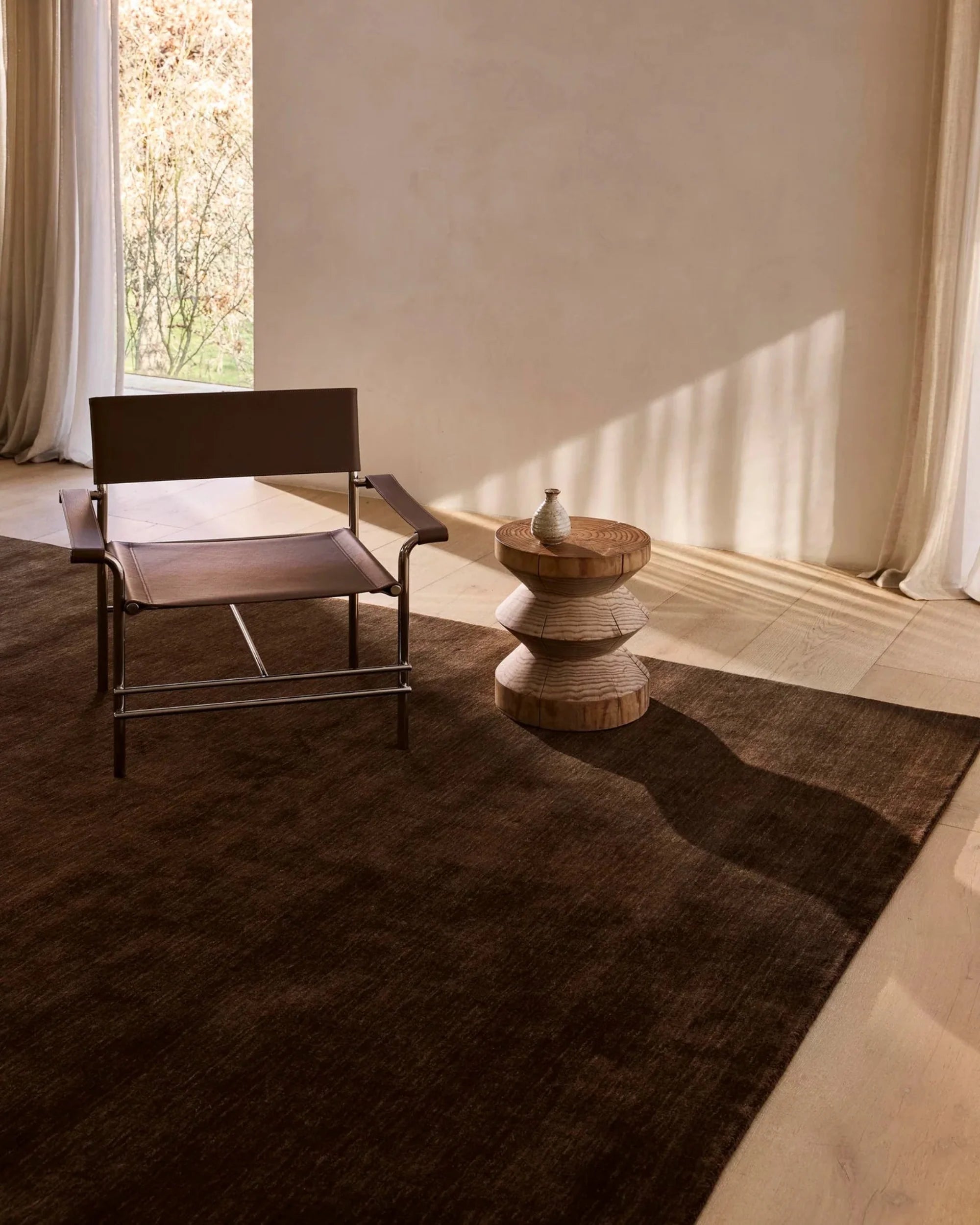 Rugberry handcrafted rug in a spacious villa living room, Dubai
