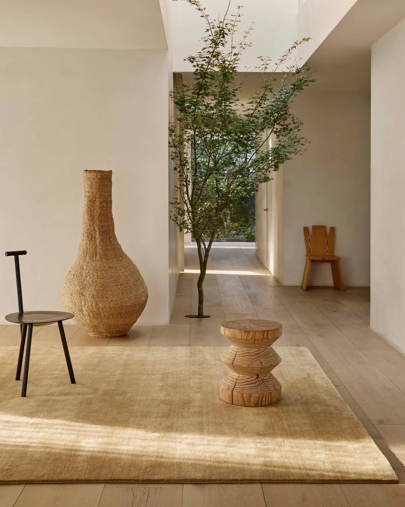 Handcrafted Rugberry rare fibre rug styled in a contemporary interior
