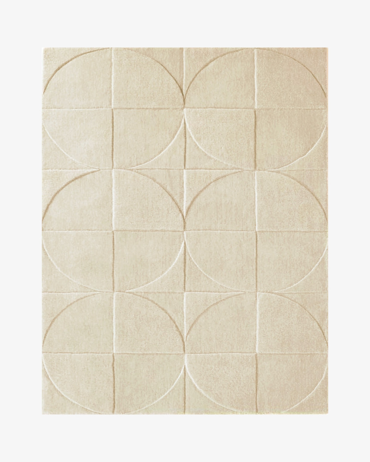 Round Square Rug / Beige, hand-tufted in New Zealand wool, made to measure by Rugberry