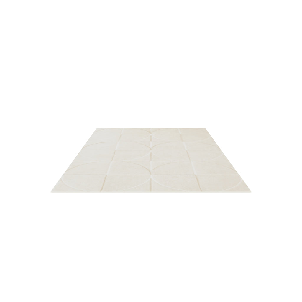 Round Square Rug / Beige, 3D model at true size (5x8 ft)