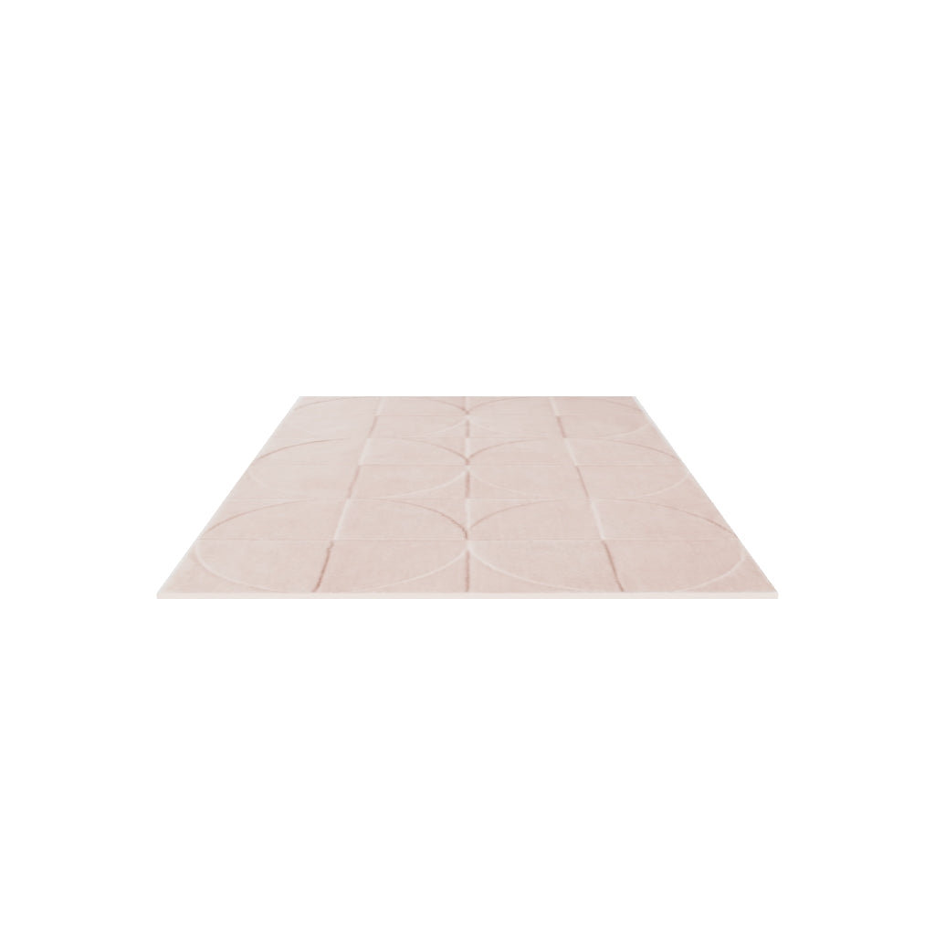 Round Square Rug / Blush Pink, 3D model at true size (5x8 ft)