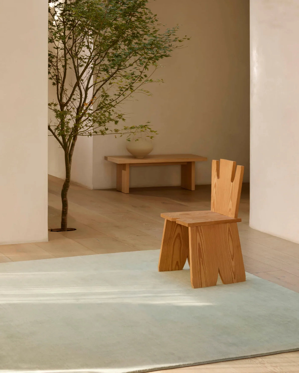 Handcrafted Rugberry rug in a styled interior, showing the surface of the weave