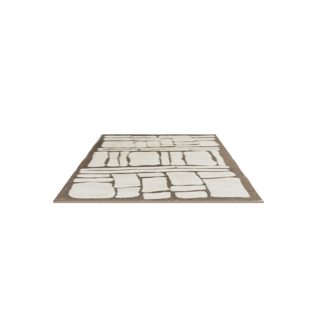 Burnt Sienna Wool Rug, 3D model at true size (5x8 ft)