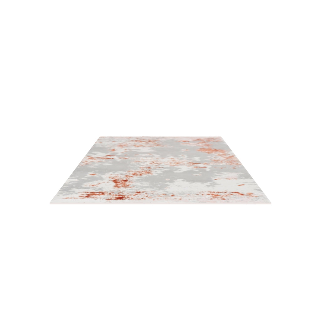 Castile Wool & Silk Rug, 3D model at true size (6x9 ft)