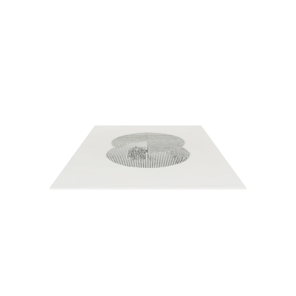 Clique Wool Rug / Bone White, 3D model at true size (5x8 ft)