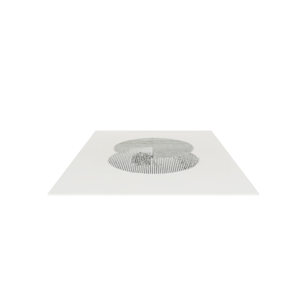 Clique Wool Rug / Bone White, 3D model at true size (6x9 ft)