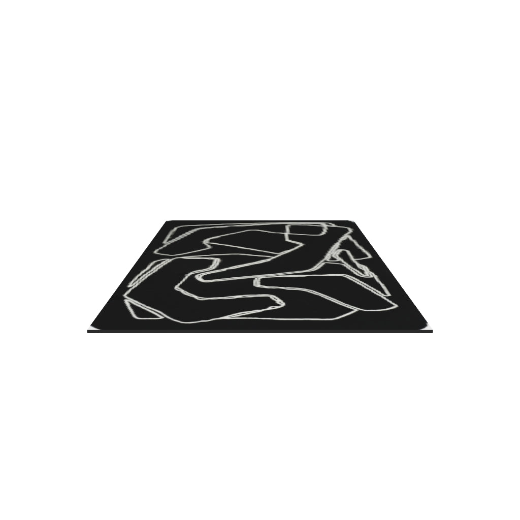 Mosaic Wool Rug, 3D model at true size (5x8 ft)