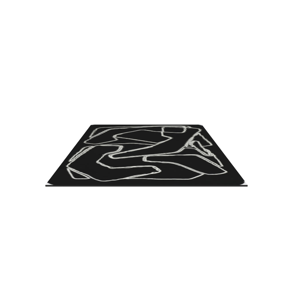 Mosaic Wool Rug, 3D model at true size (6x9 ft)