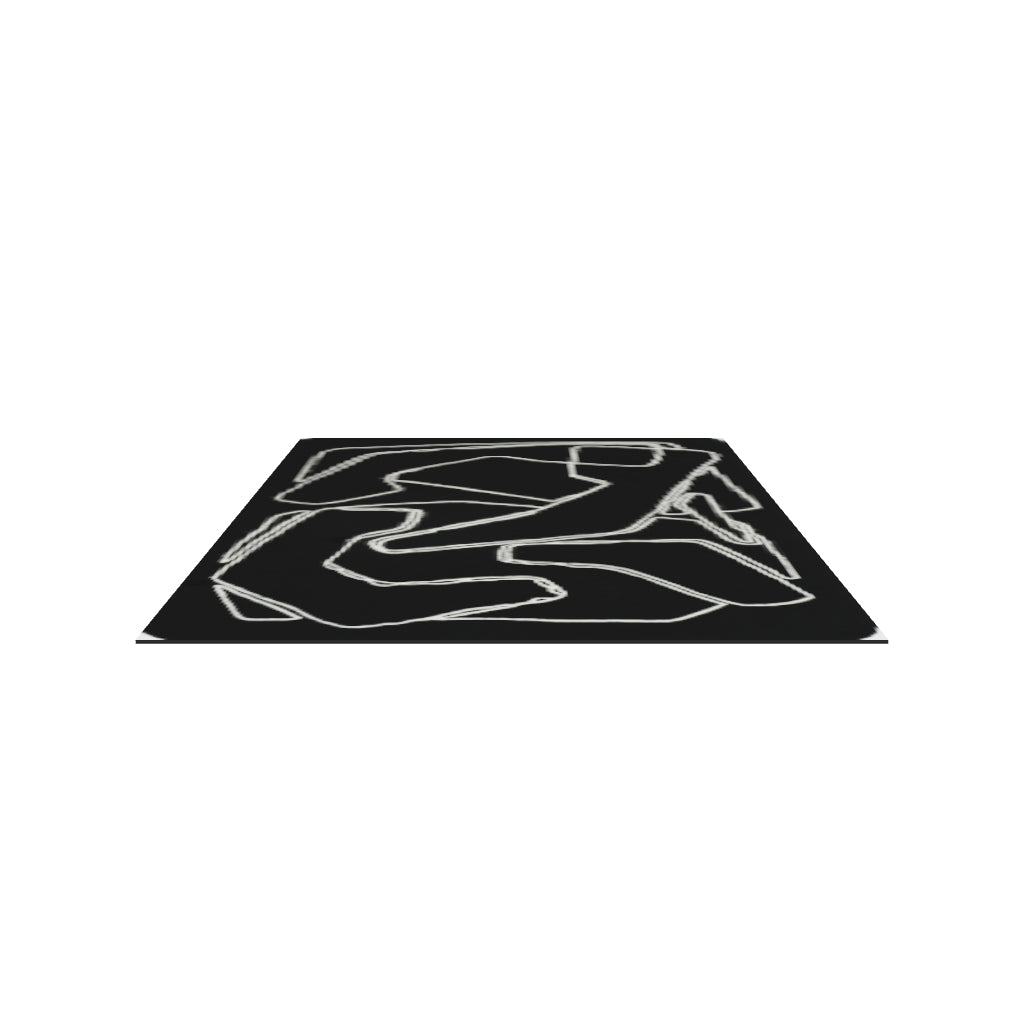 Mosaic Wool Rug, 3D model at true size (9x12 ft)