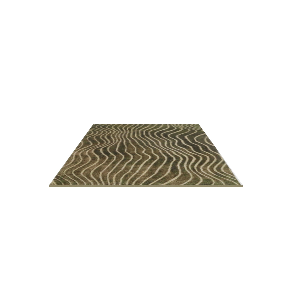 Moss Wool Rug, 3D model at true size (5x8 ft)