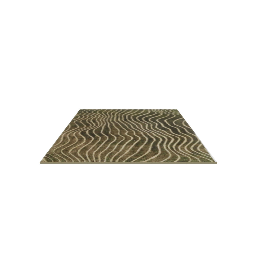Moss Wool Rug, 3D model at true size (6x9 ft)
