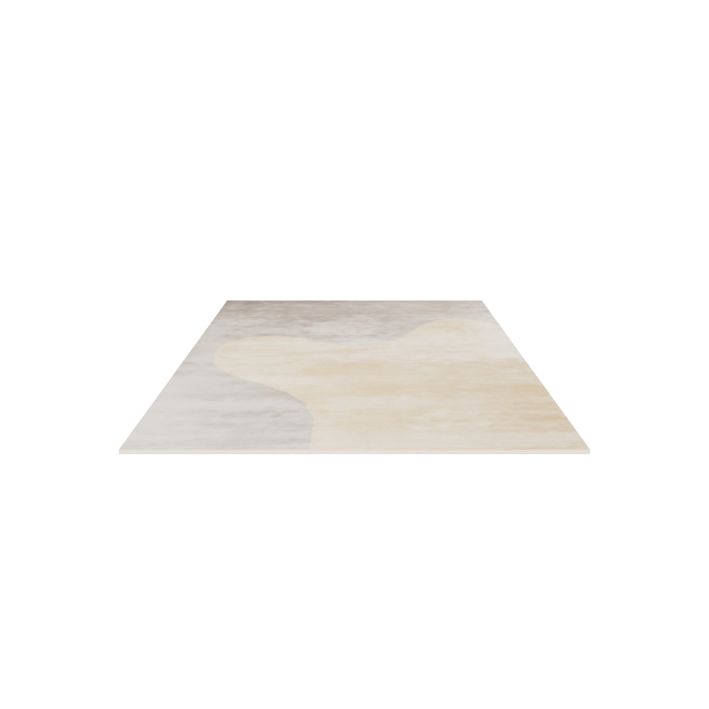 Nasai Silk Rug / Pale Grey, 3D model at true size (5x8 ft)