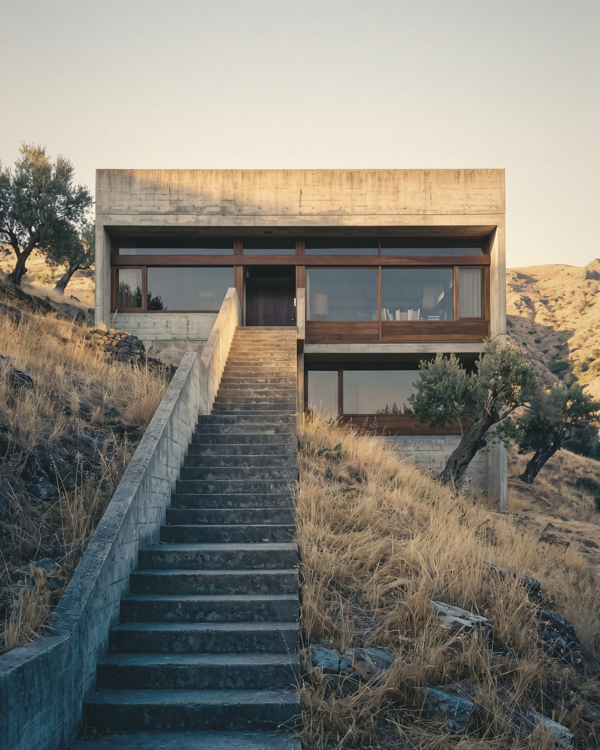 Solaris house exterior, sunrise